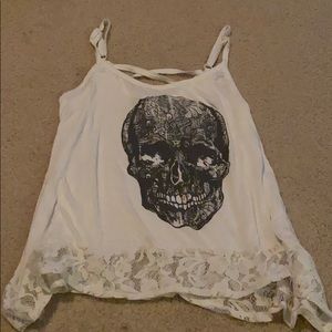 White skull tank top